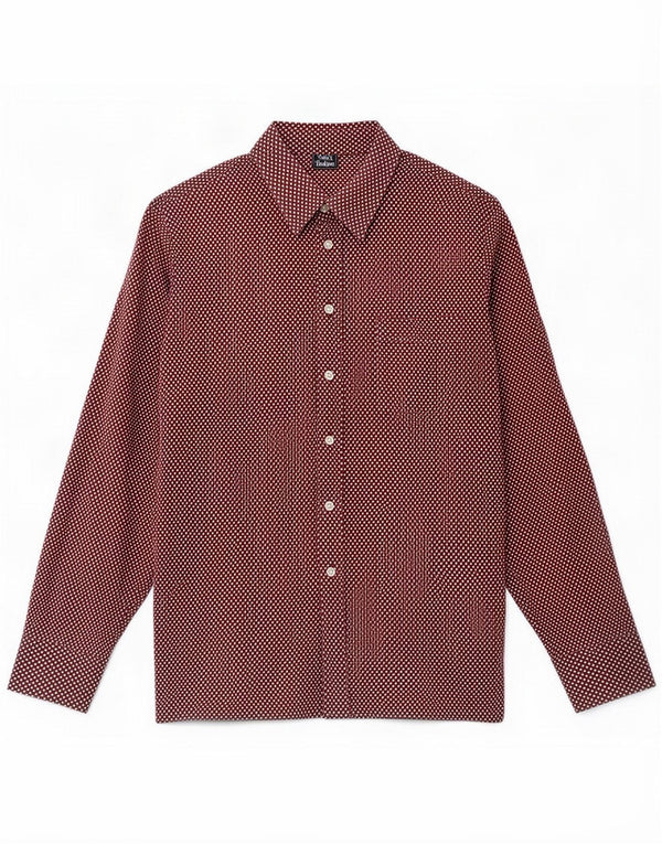 Vintage Mens Shirt Medium Brown Geometric