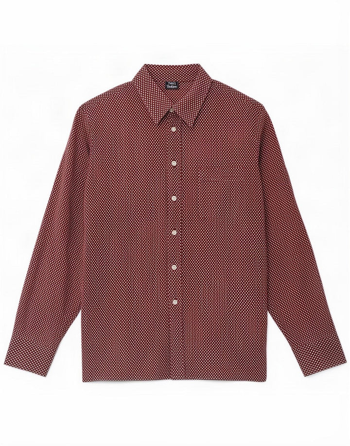 Camicia vintage da uomo marrone medio geometrica