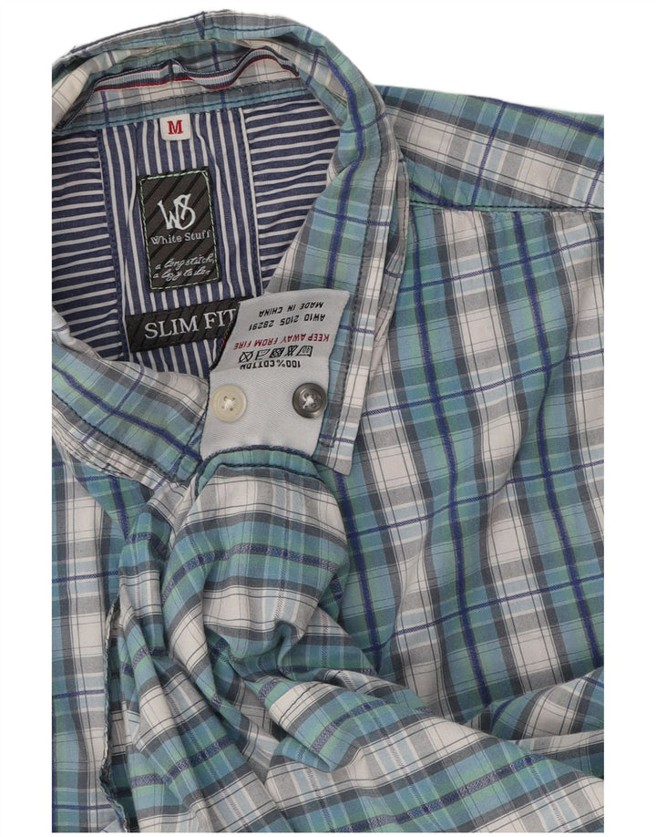 Camicia slim fit da uomo White Stuff in cotone a quadri blu medio