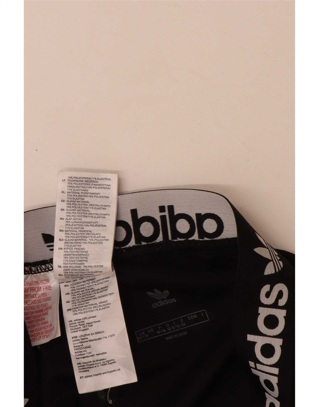 Leggings grafici Adidas per ragazze 11-12 anni in poliestere nero