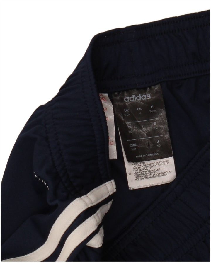 Pantaloncini sportivi Adidas Climalite da ragazzo 11-12 anni in poliestere blu navy