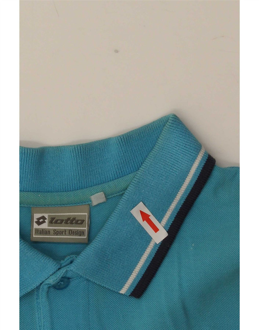Polo da uomo Lotto in cotone rigato blu medio