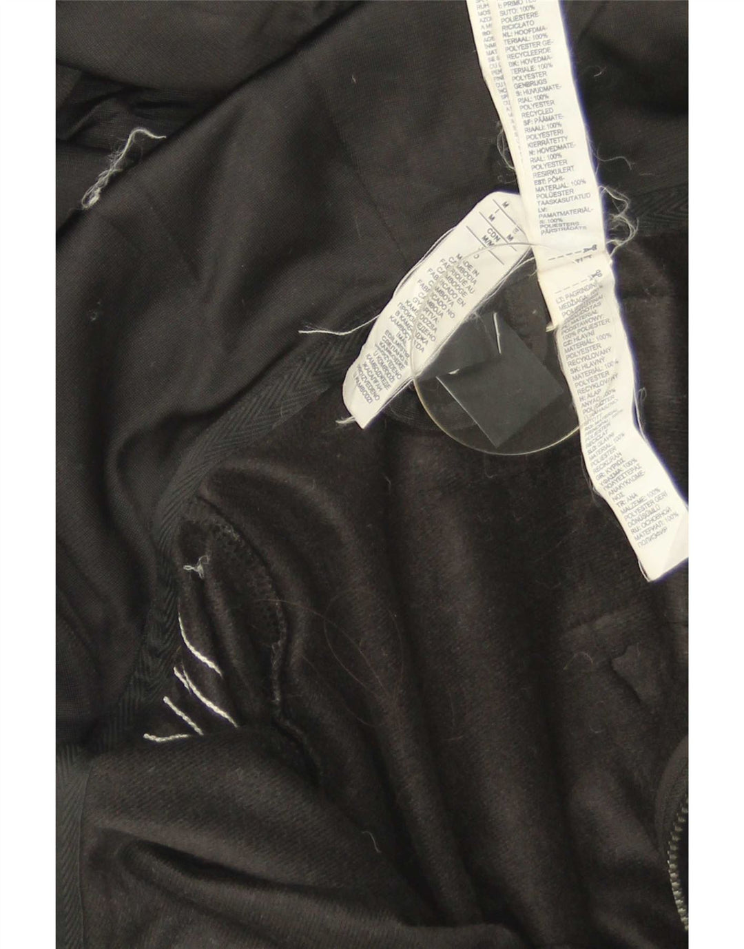 Maglione con cappuccio e zip Adidas da uomo in poliestere nero medio