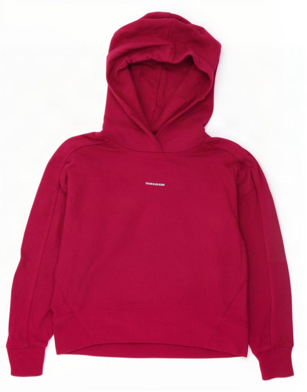 Calvin Klein Jeans Donna Felpa con cappuccio oversize UK 6 XS Cotone rosa