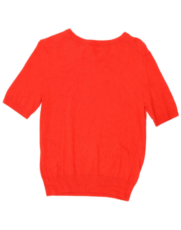 Top Blusa Donna Zara UK 14 Large Rosso Viscosa