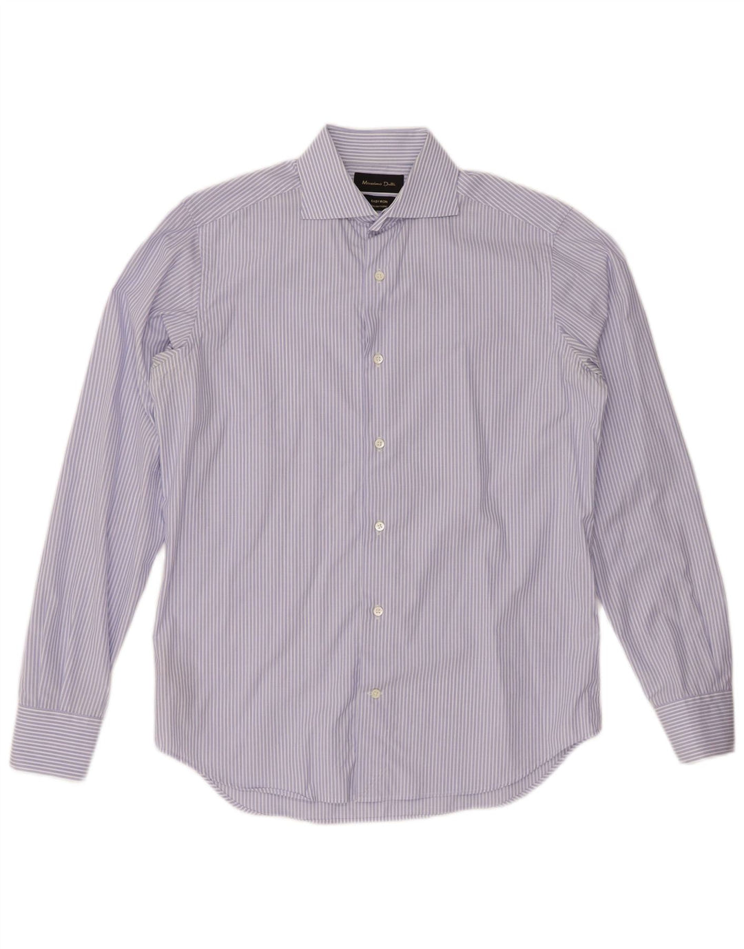 MASSIMO DUTTI Camicia da uomo Taglia 15 38 Cotone gessato blu medio