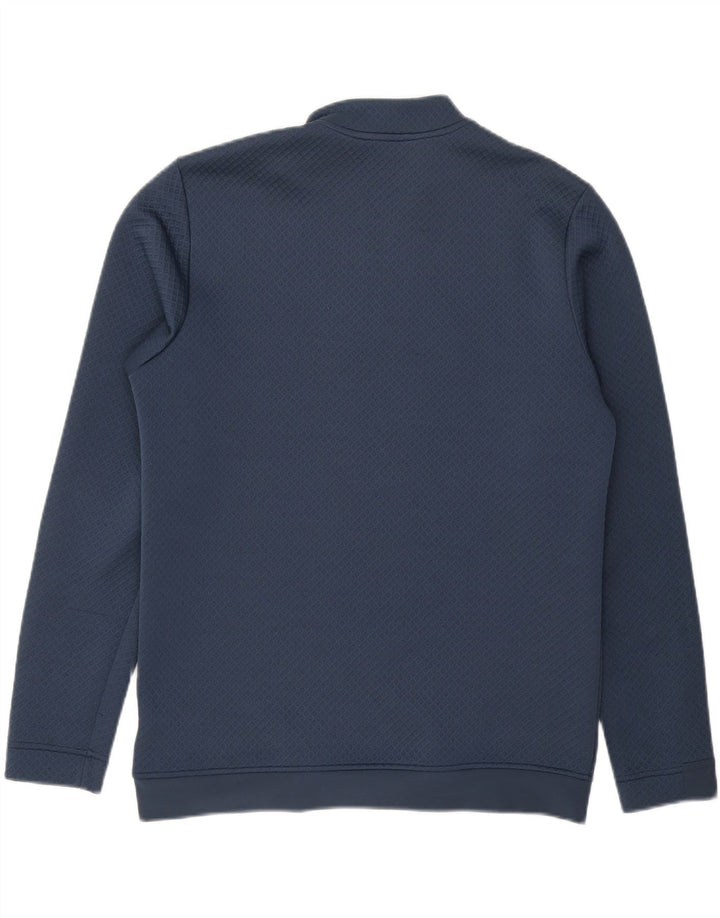 ADIDAS Mens Primegreen Zip Neck Sweatshirt Jumper Medium Navy Blue Check