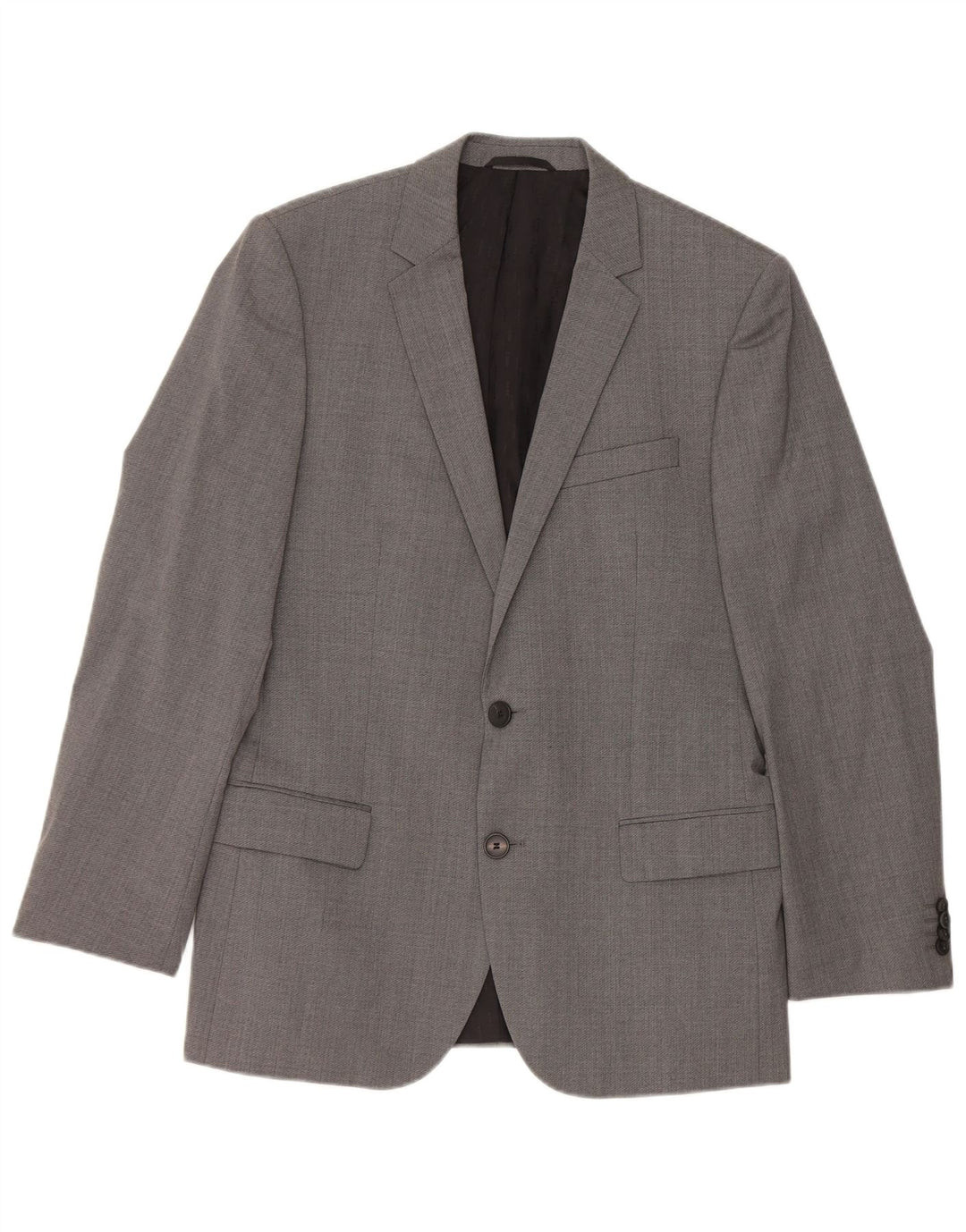 Giacca blazer da uomo a 2 bottoni Hugo Boss EU 48 Lana vergine grigio medio