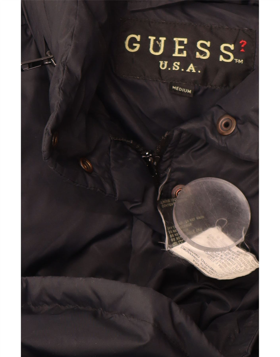 Cappotto imbottito da donna GUESS UK 14 nylon nero medio