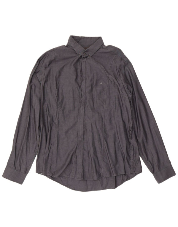 Camicia slim fit Calvin Klein da uomo NON FERRO taglia 45 17 3/4 XL Grigia