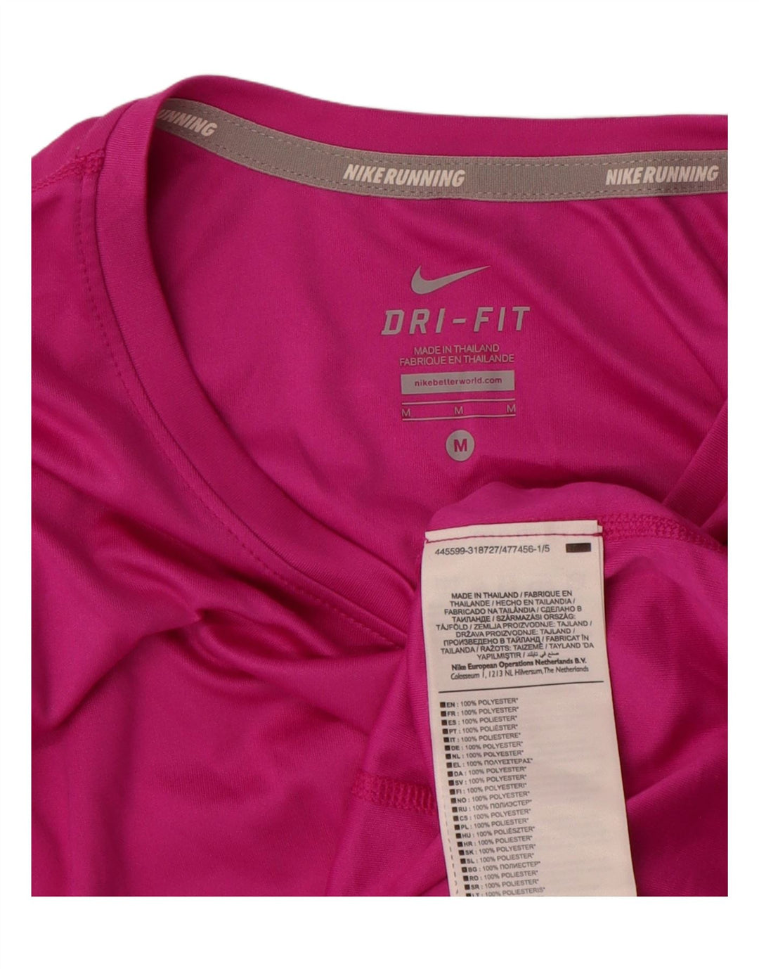 Nike Dri Fit Top a maniche lunghe da donna UK 14 poliestere rosa medio