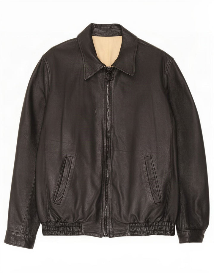 Giacca in pelle da uomo Vagrant IT 52 XL Nera