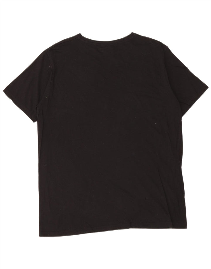 LOTTO Mens T-Shirt Top XL Black Cotton