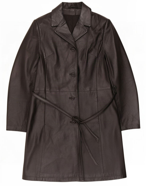 Cappotto in pelle vintage da donna IT 50 XL Nero