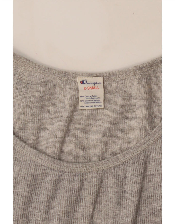 CHAMPION Womens Bodysuit UK 6 XS Grey Cotton Vintage Champion and Second-Hand Champion from Messina Hembry 