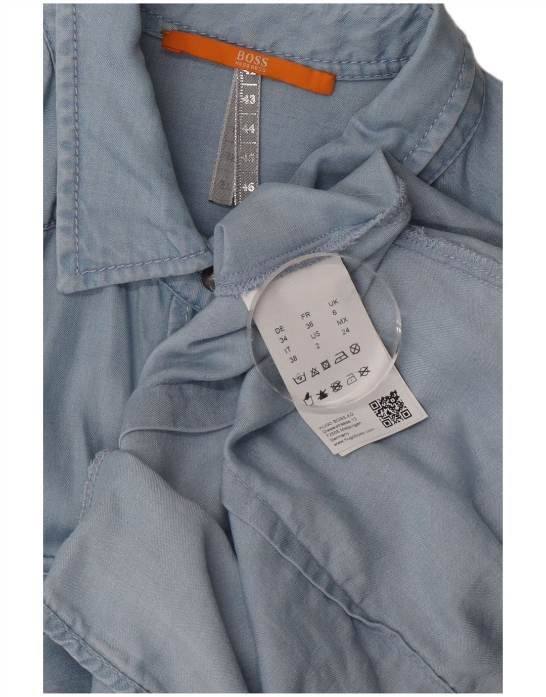 Camicia oversize da donna Hugo Boss UK 6 XS Lyocell blu