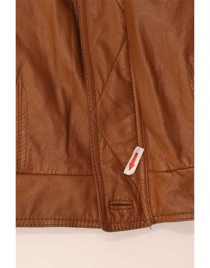Giacca in pelle da uomo vintage IT 54 2XL Beige