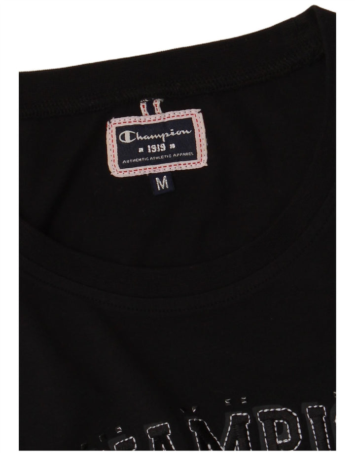 T-shirt grafica da donna Champion Top UK 12 Medium Nera