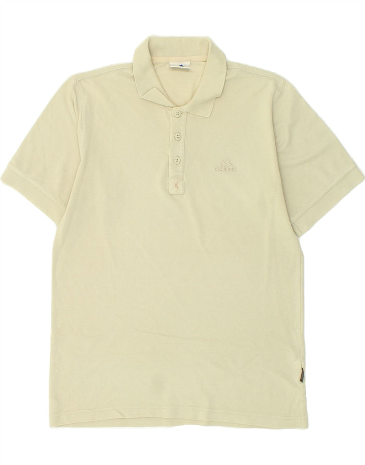 ADIDAS Mens Polo Shirt Medium Beige | Vintage Adidas | Thrift | Second-Hand Adidas | Used Clothing | Messina Hembry 