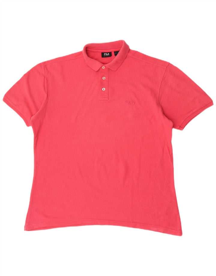 Polo da uomo Fila Large in cotone rosa