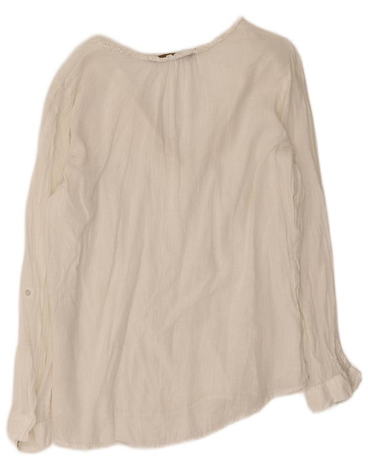 Top Zara da donna a maniche lunghe UK 16 grande bianco