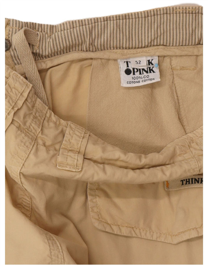 Pantaloncini cargo da uomo THINK PINK IT 52 XL W38 Cotone beige