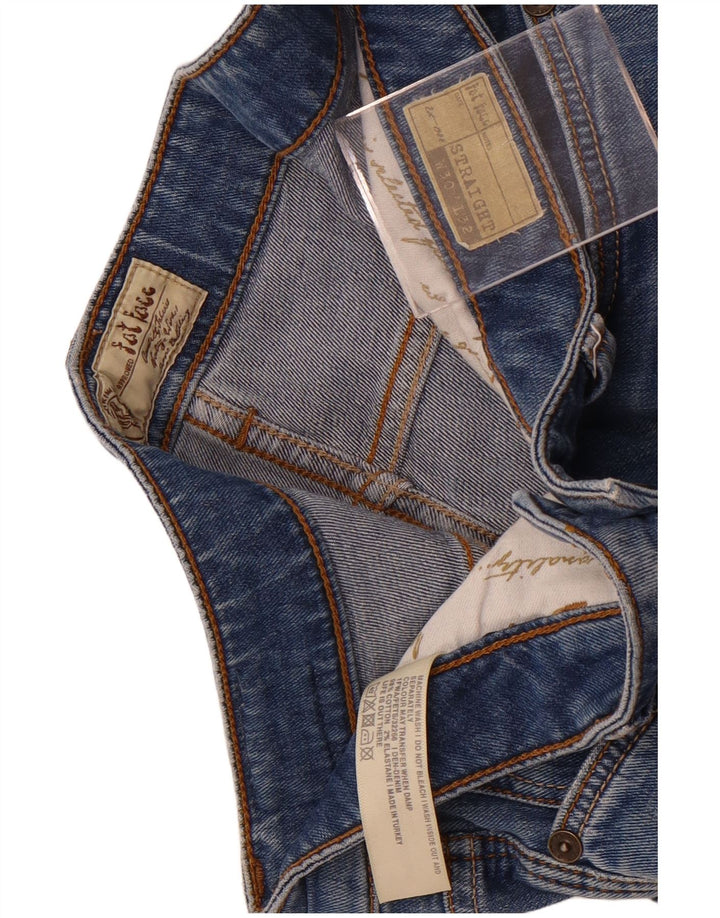Jeans dritti effetto consumato da donna Fat Face W30 L28 cotone blu