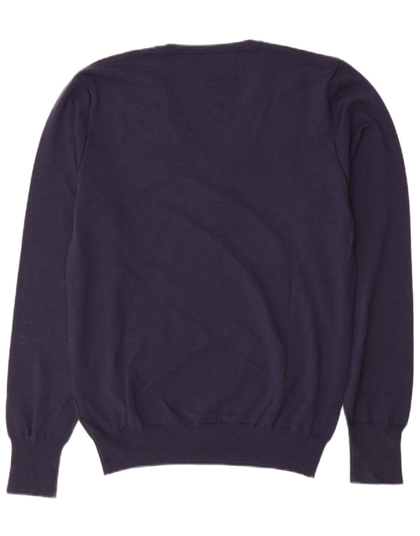 LIU JO Maglione da donna con scollo a V UK 18 XL Lana blu navy