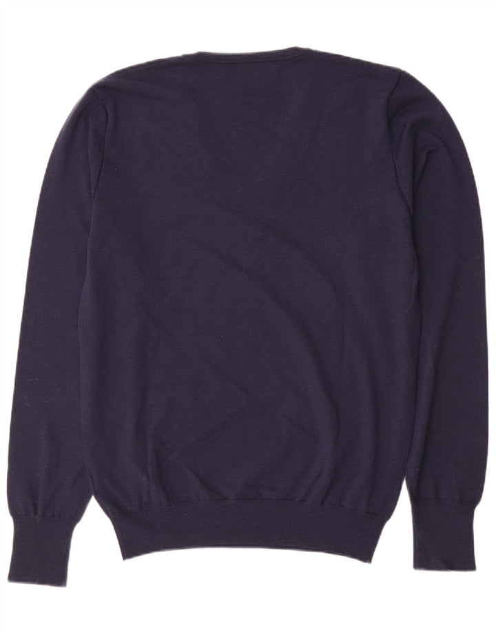 LIU JO Maglione da donna con scollo a V UK 18 XL Lana blu navy