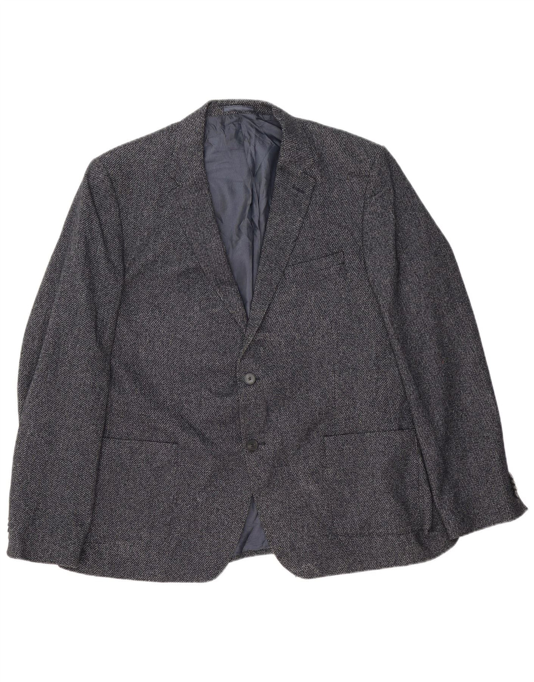 Giacca blazer a 2 bottoni da uomo Marks & Spencer UK 46 XL lana blu navy