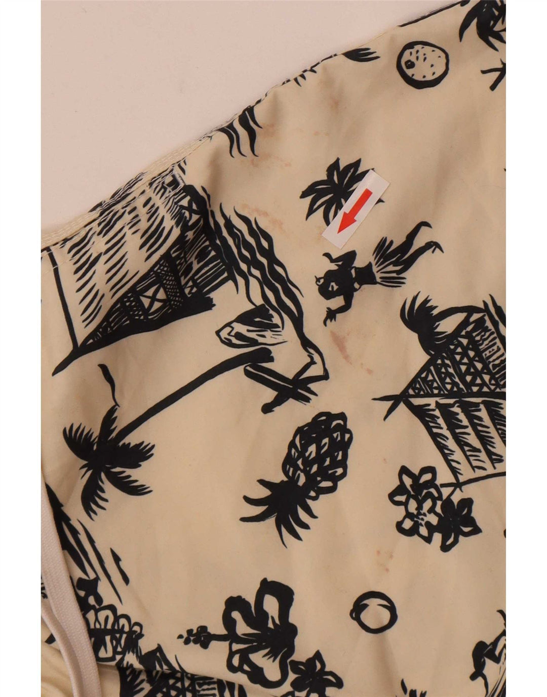 Pantaloncini da bagno grafici da uomo Sundek piccoli hawaiani bianco sporco