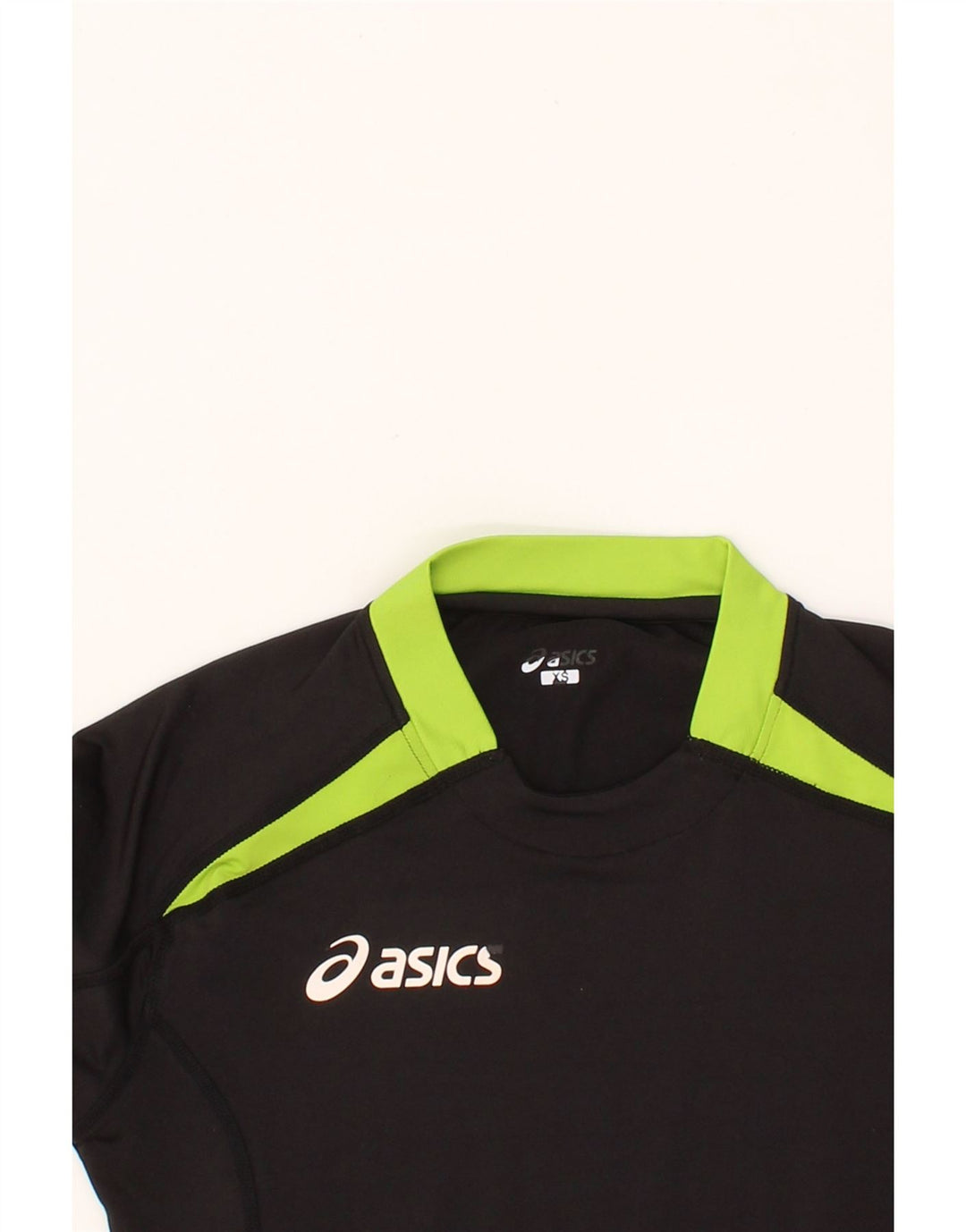 ASICS Womens Top Long Sleeve UK 6 XS Black Colourblock Polyester Vintage Asics and Second-Hand Asics from Messina Hembry 