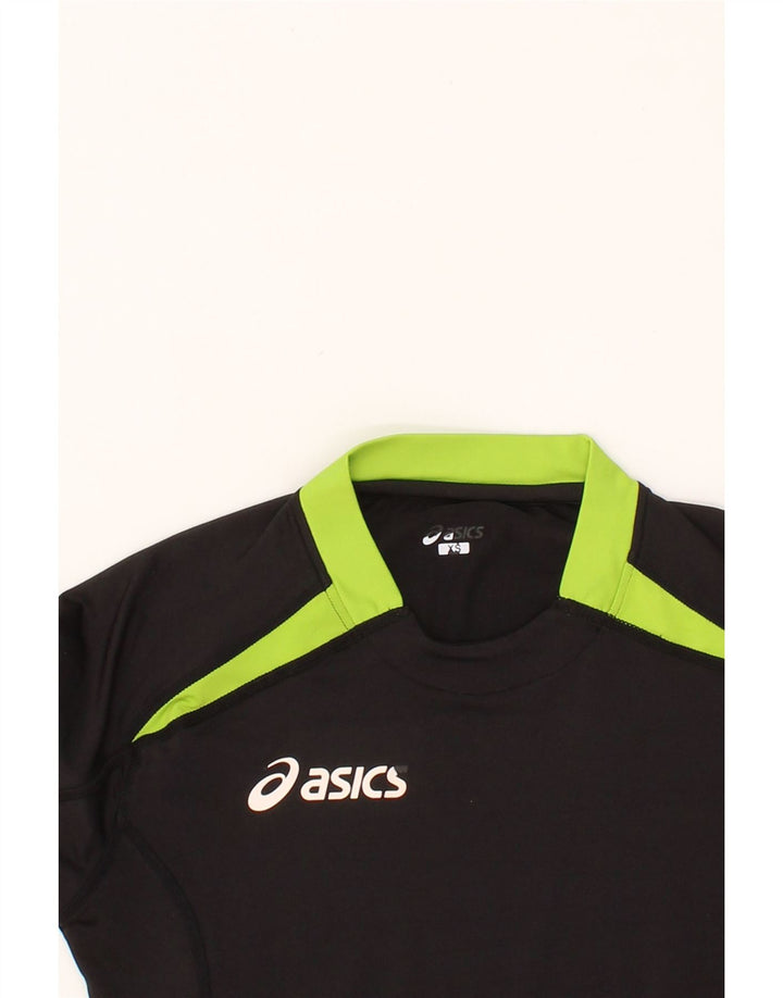 ASICS Womens Top Long Sleeve UK 6 XS Black Colourblock Polyester Vintage Asics and Second-Hand Asics from Messina Hembry 