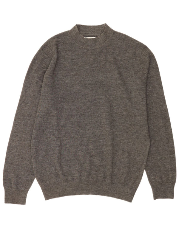 Maglione maglione collo alto da uomo Zara in acrilico grigio medio
