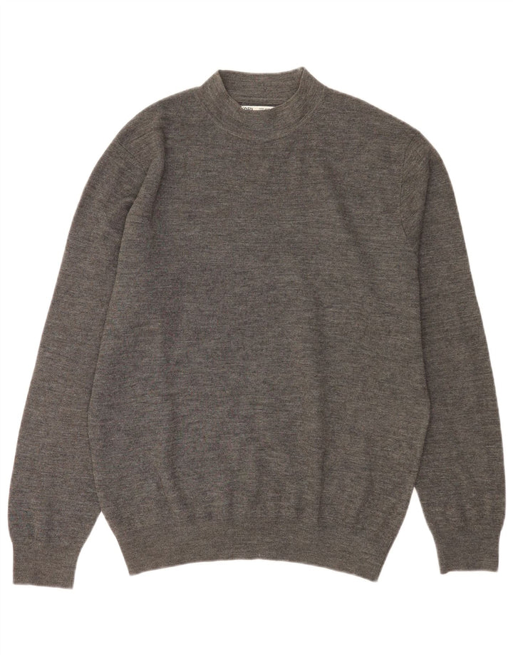 Maglione maglione collo alto da uomo Zara in acrilico grigio medio