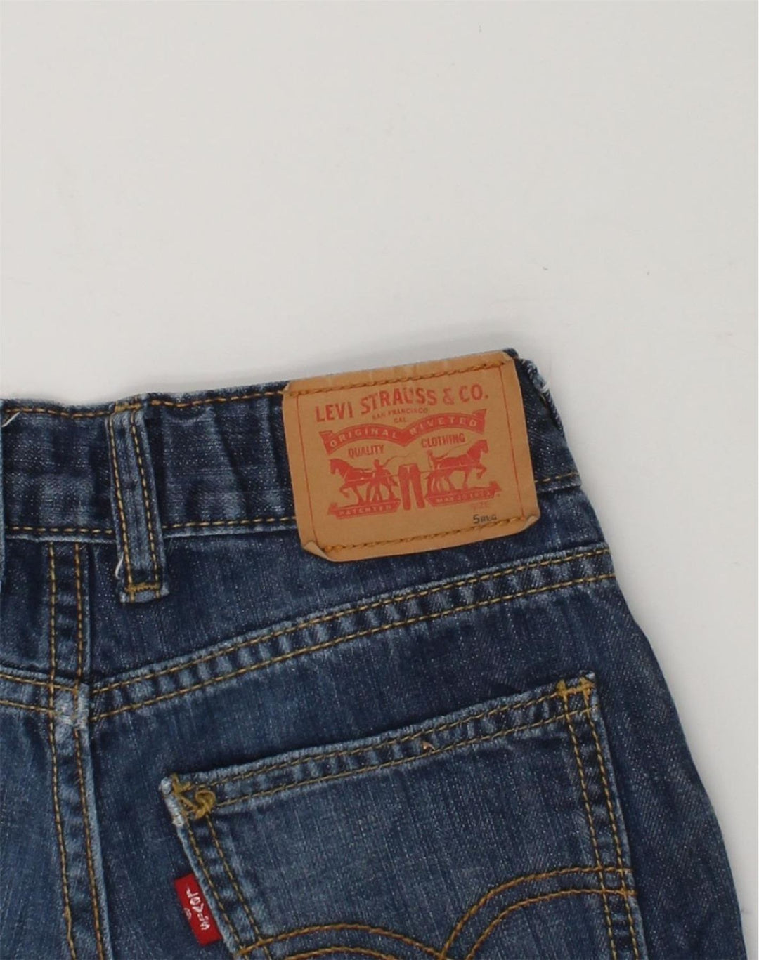 LEVI'S Boys Denim Shorts 4-5 Years W22 Navy Blue Cotton | Vintage Levi's | Thrift | Second-Hand Levi's | Used Clothing | Messina Hembry 