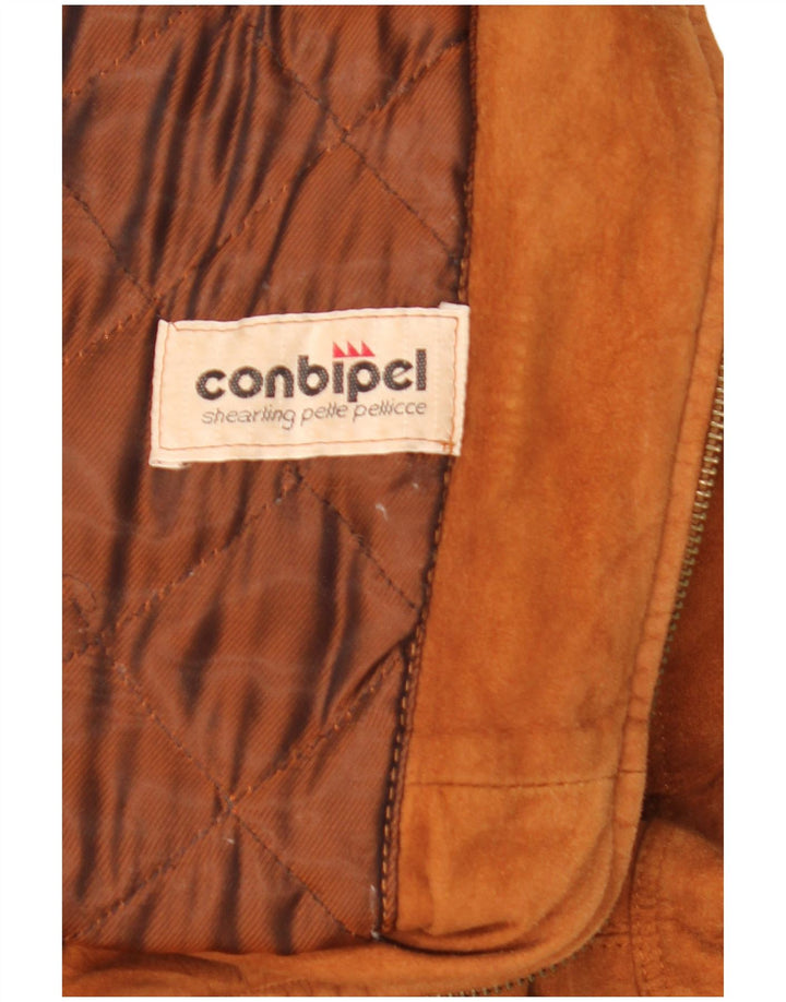 Giacca in pelle scamosciata con cappuccio da donna Conbipel UK 22 3XL Marrone