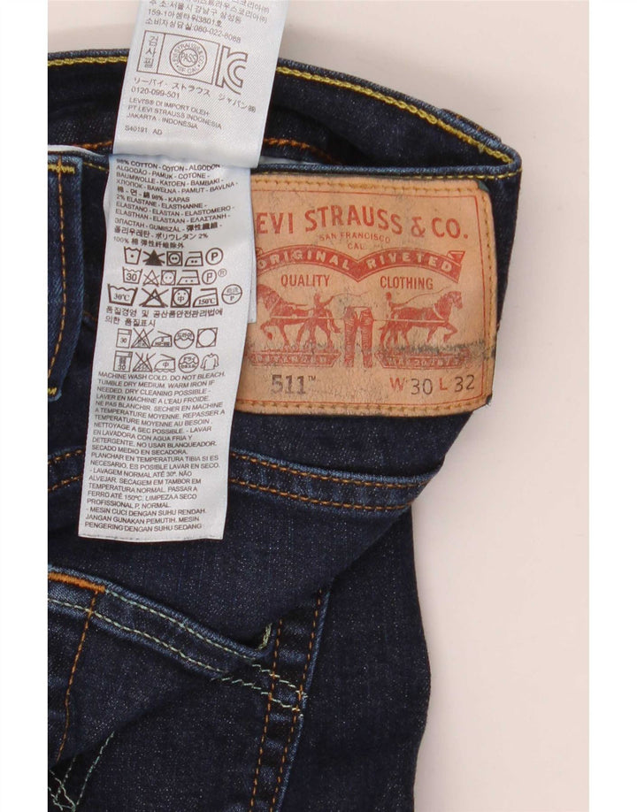 Levi's Uomo 511 Slim Jeans W30 L32 Blu Navy Cotone