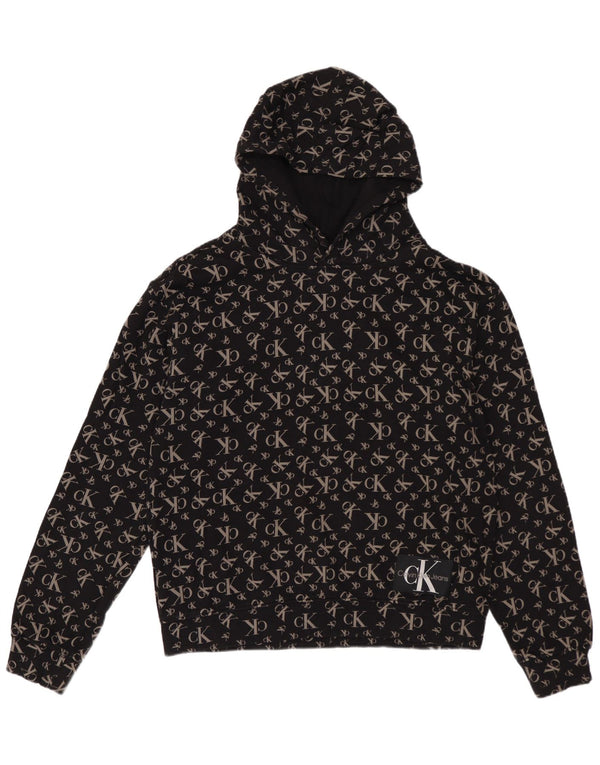 Calvin Klein Jeans Ragazzi Felpa con cappuccio grafica 13-14 anni Cotone nero