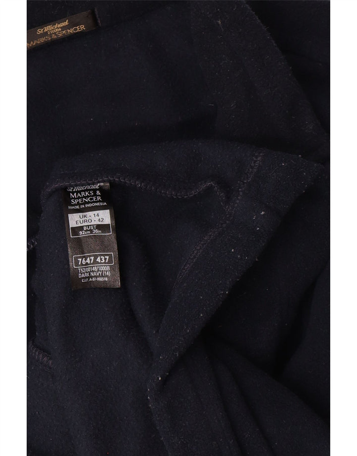 Giacca in pile da donna Marks & Spencer UK 14 grande poliestere blu navy