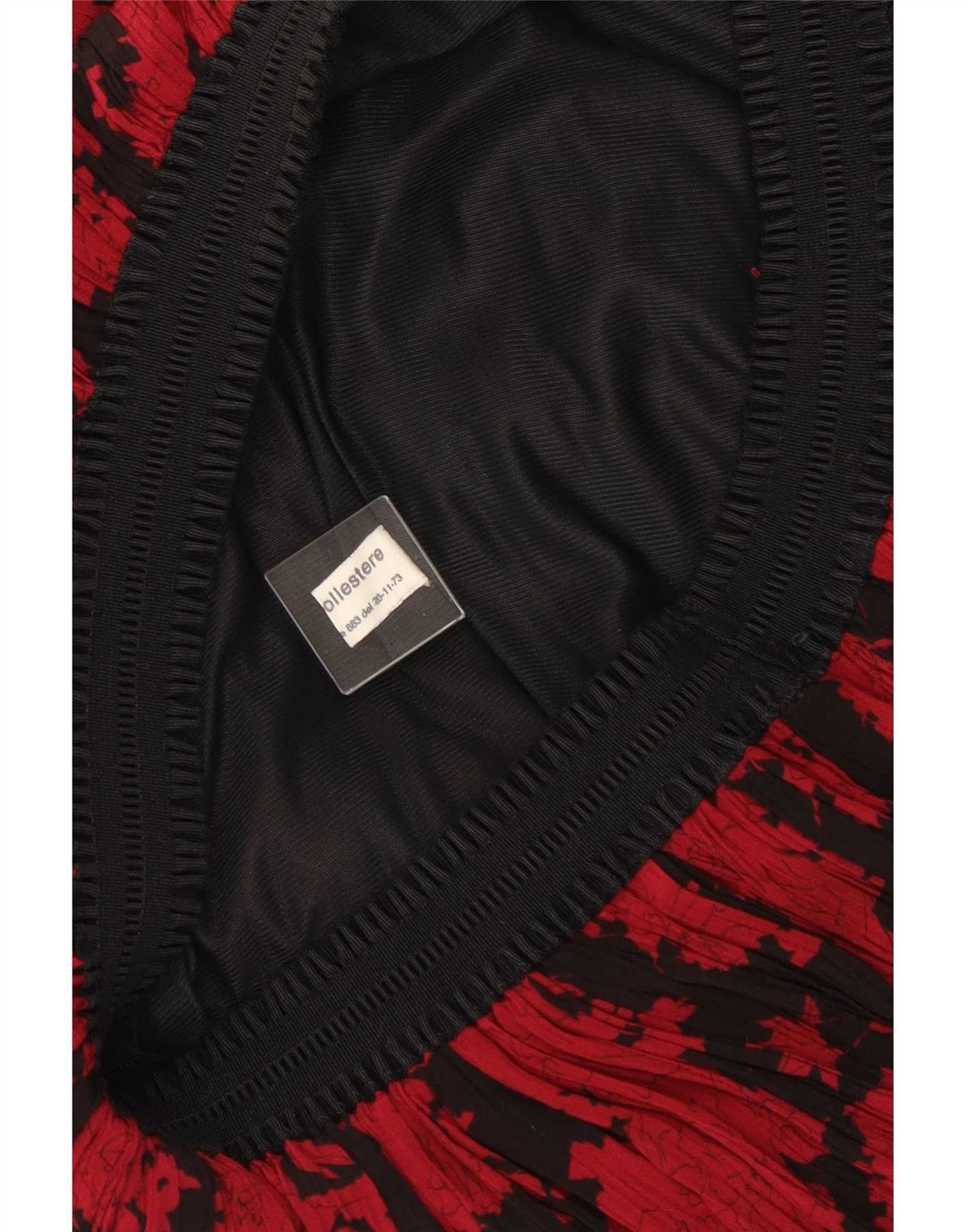 Gonna a trapezio da donna vintage W30 poliestere floreale rosso medio
