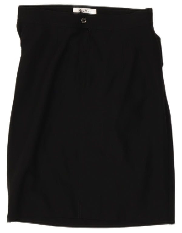 Gonna a tubino a vita alta da donna Max Mara UK 14 Large W28 Lana vergine nera