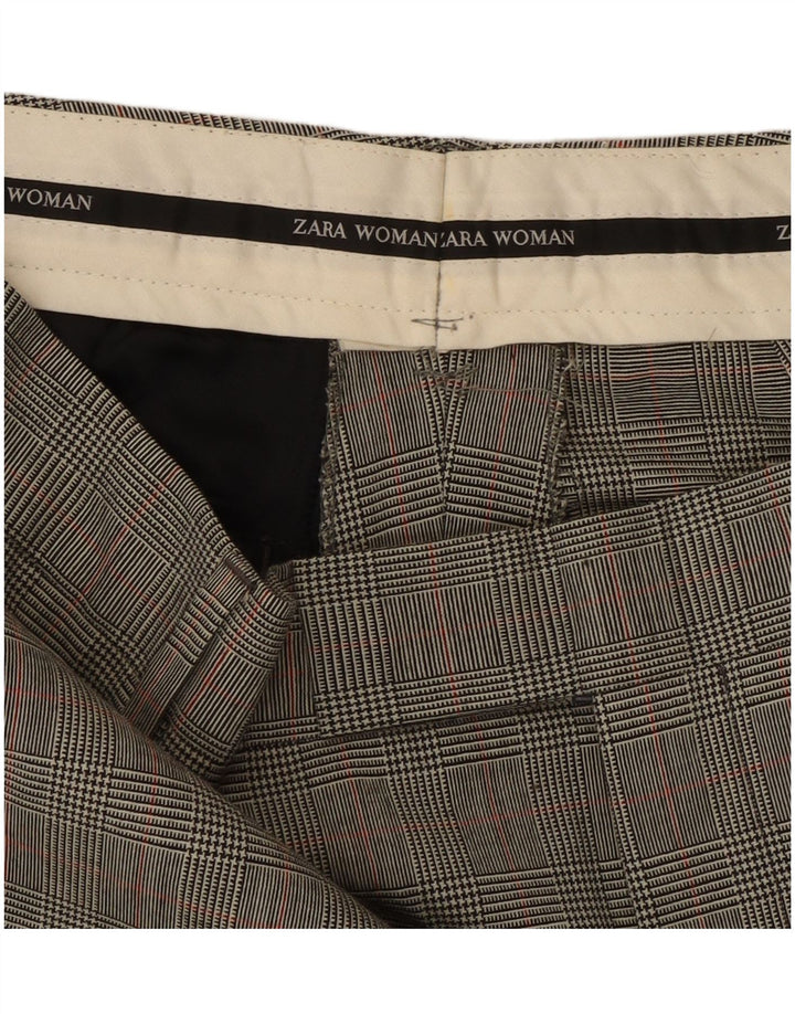 Pantaloni da abito dritti da donna Zara W32 L31 classici pied de poule grigi