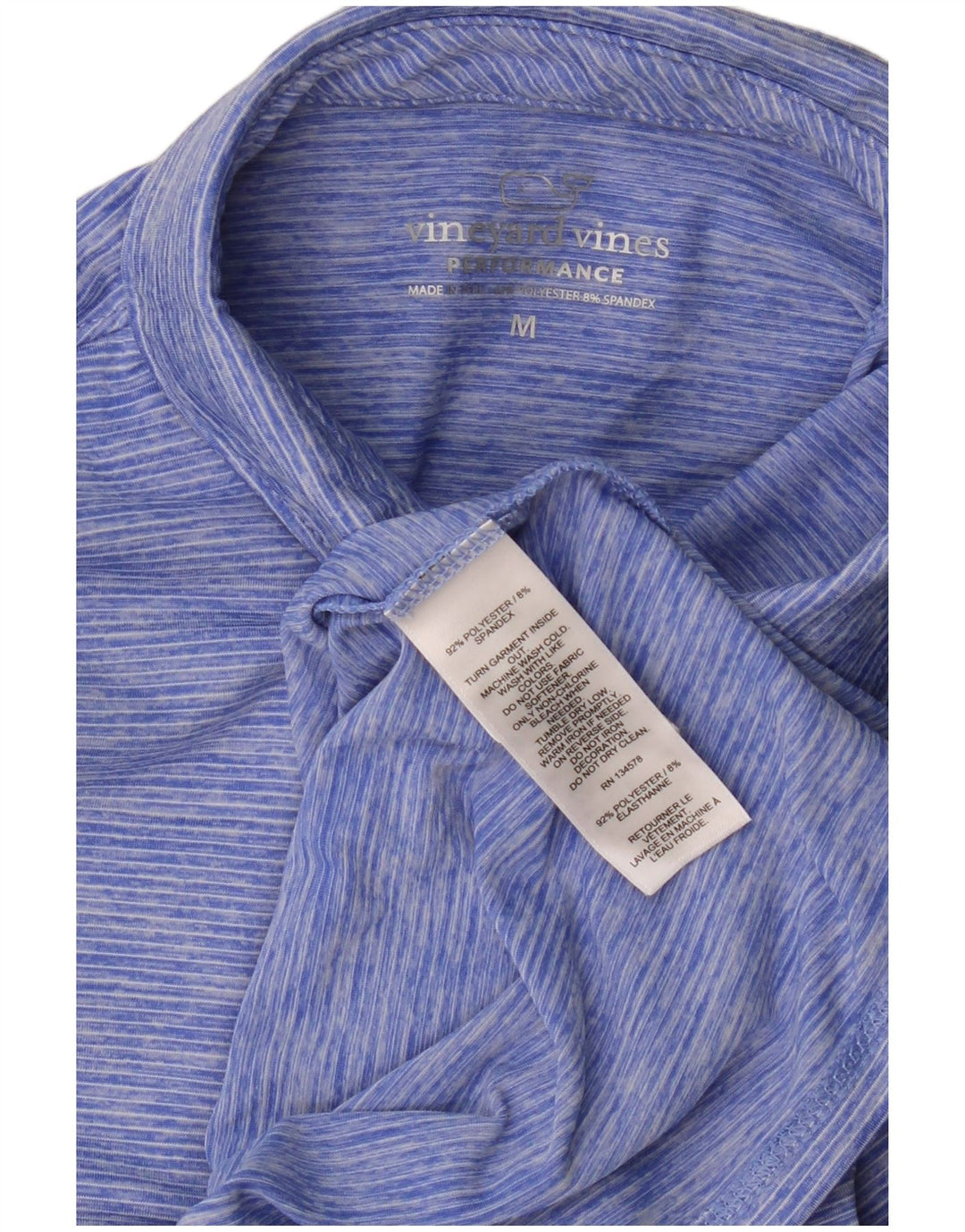 Polo da donna Vineyard Vines UK 14 Poliestere a righe blu medio