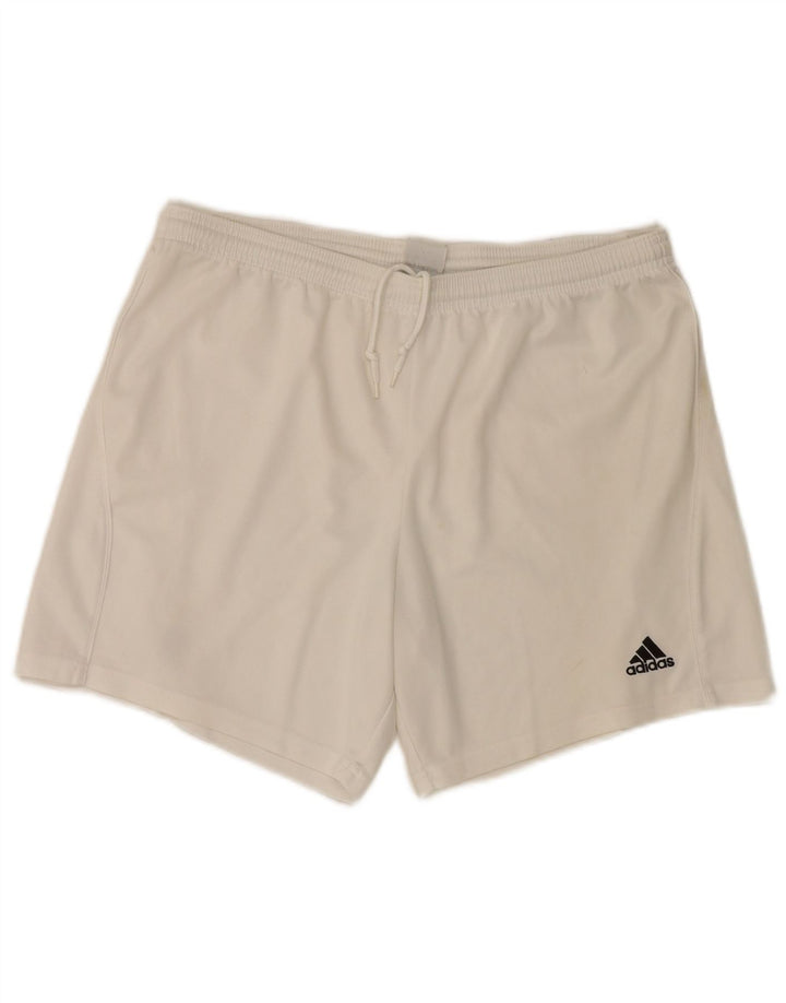 Pantaloncini sportivi Adidas da uomo di colore bianco medio in poliestere