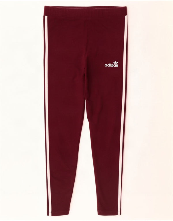 Leggings Adidas da donna UK 16 grande bordeaux in cotone