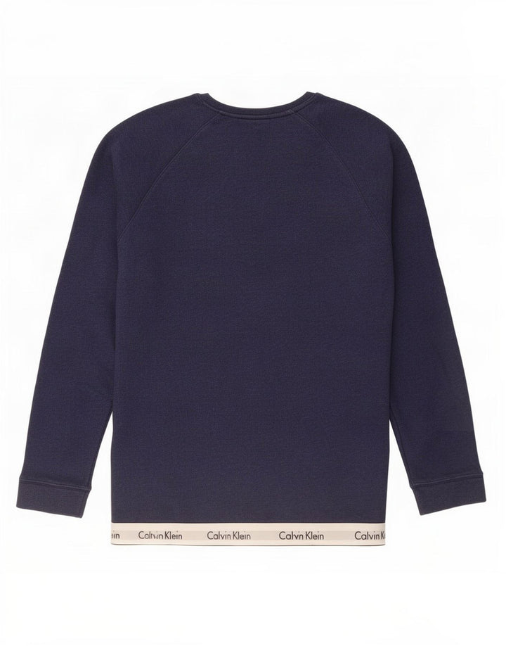 Felpa grafica da uomo Calvin Klein, maglione medio, blu navy, color block