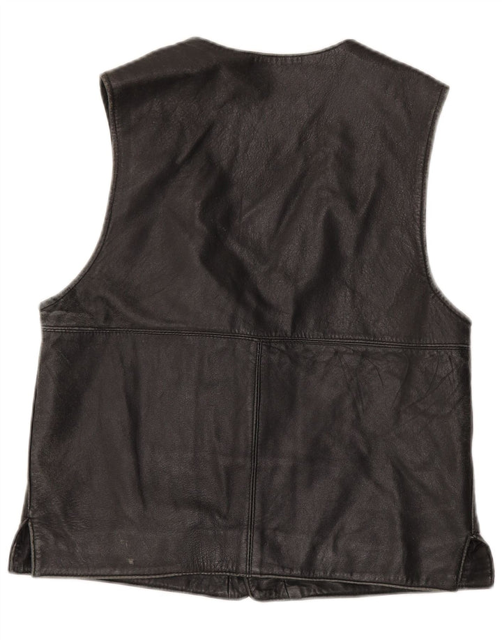 Gilet in pelle da uomo VINTAGE IT 52 Large in pelle nera