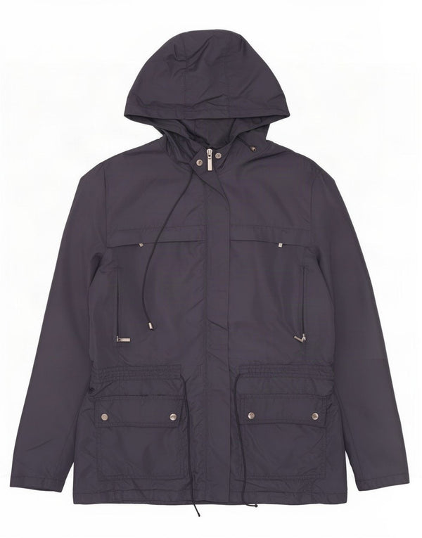 Giacca Parka con cappuccio da donna Zara UK 14 nylon blu navy medio