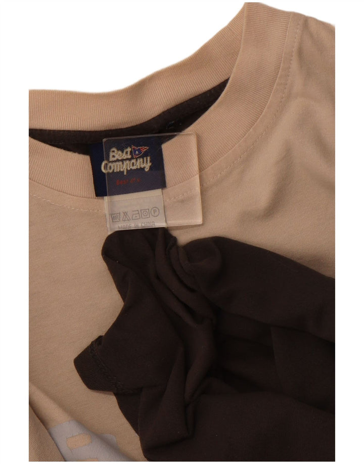 BEST COMPANY Top grafico da uomo a maniche lunghe in cotone color block grigio medio
